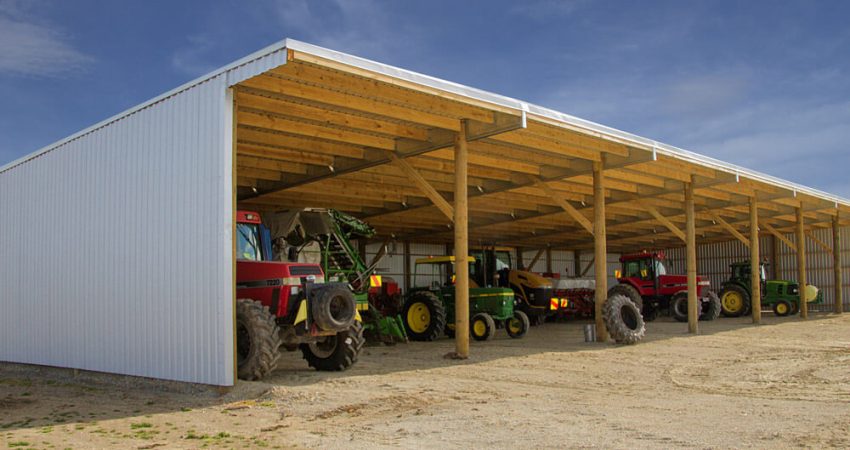 Timber Pole Implement Shed